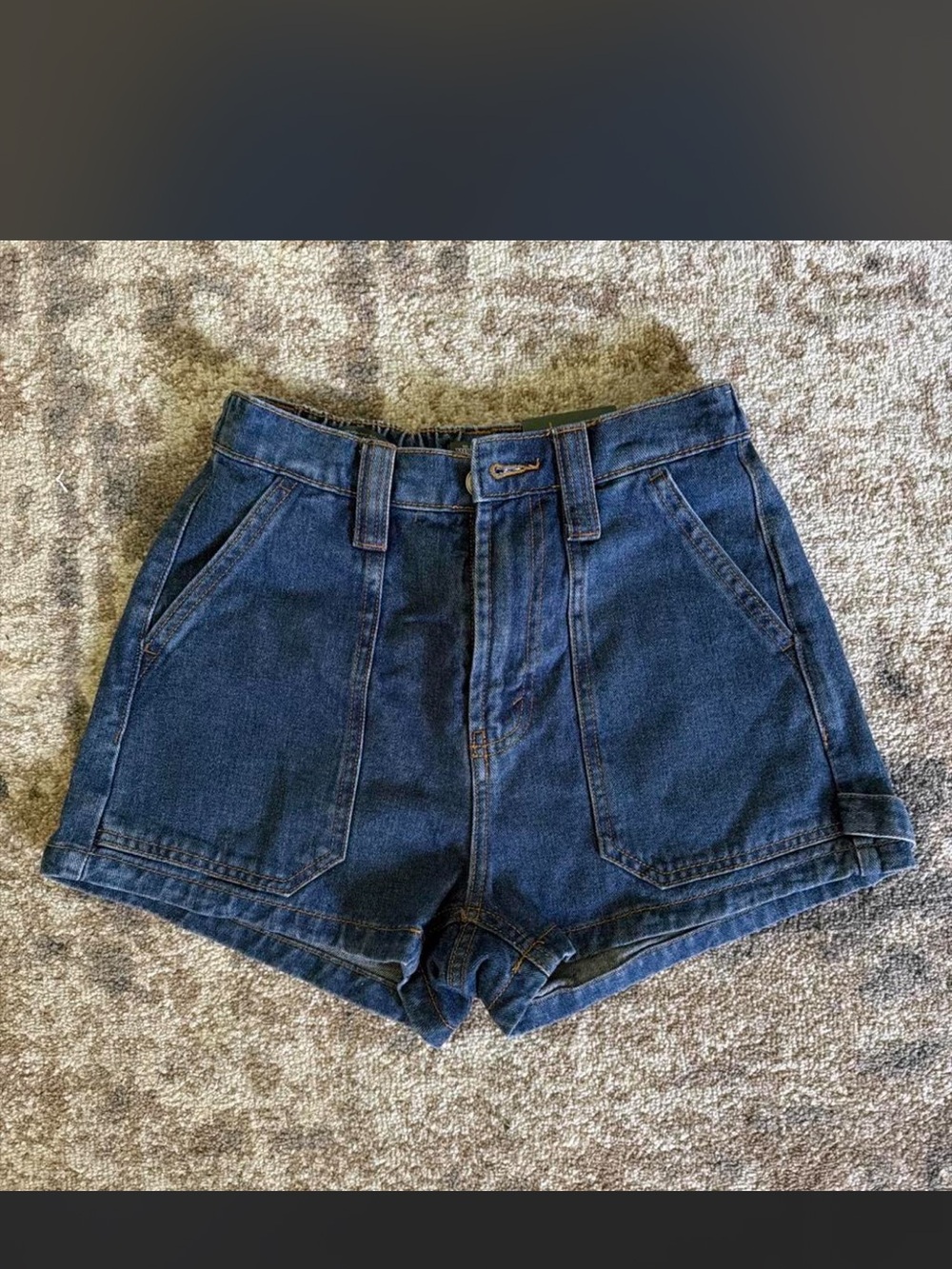 wild fable Dark Blue High-Waist Denim Shorts
